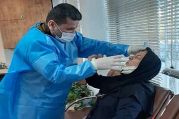 نمونه گیری کرونا در سرای نصیر لاهیجان ‏  